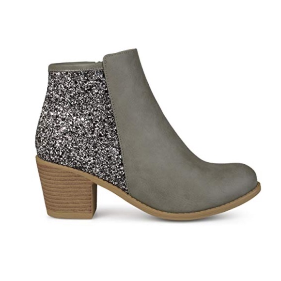 Journey & Crew Shoes - Journey & Crew Heeled Gray Glitter Booties